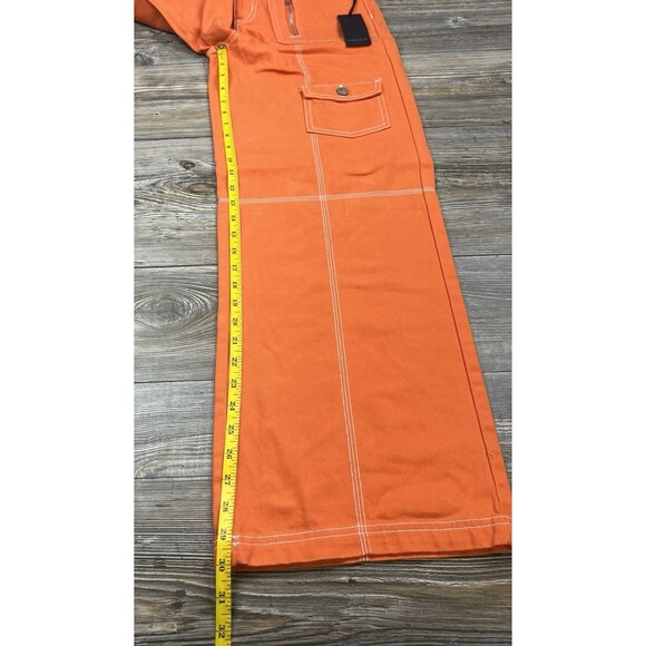 Forever 21 Cargo Pants Women’s M Orange Wide Leg Utility Pockets Streetwear Y2K - Picture 11 of 16